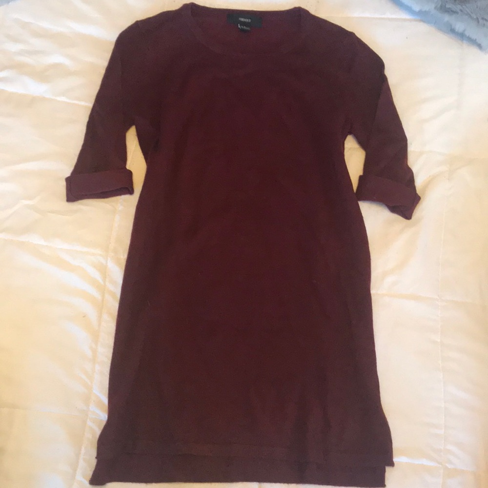 maroon sweater dress